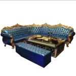 Customized Blue Paint Bar Sofa Set Metal Velvet Sponge Material