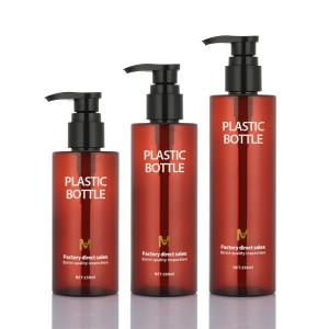 Quality Round Amber Shampoo Bottle Pump Sprayer 150ml 200ml 250ml For Shower Gel wholesale