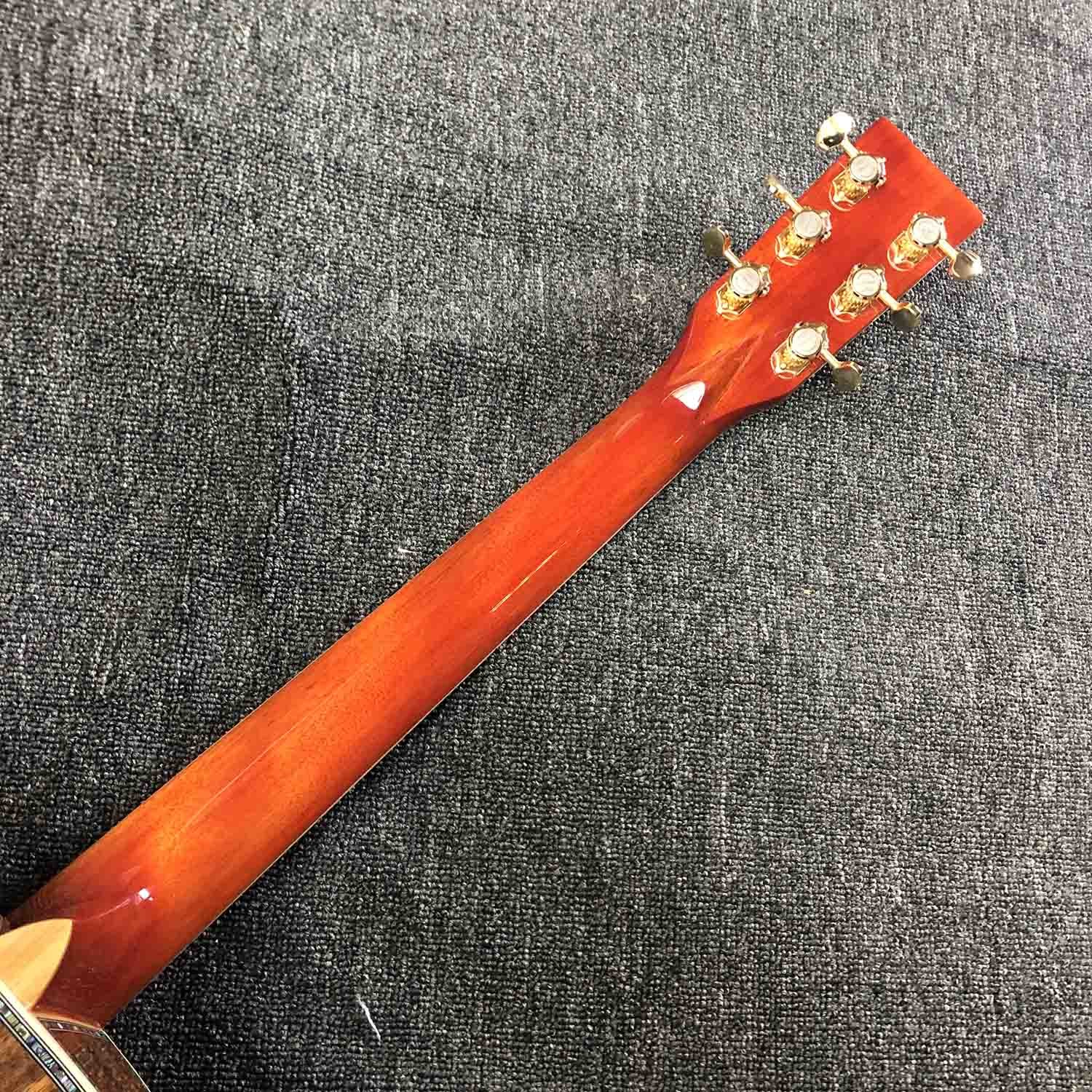 Custom Grand GD45md Madagascar Acoustic Guitar Solid Europe KOA Back Side Maple Top and Binding One Pcs Mahogany Neck LR
