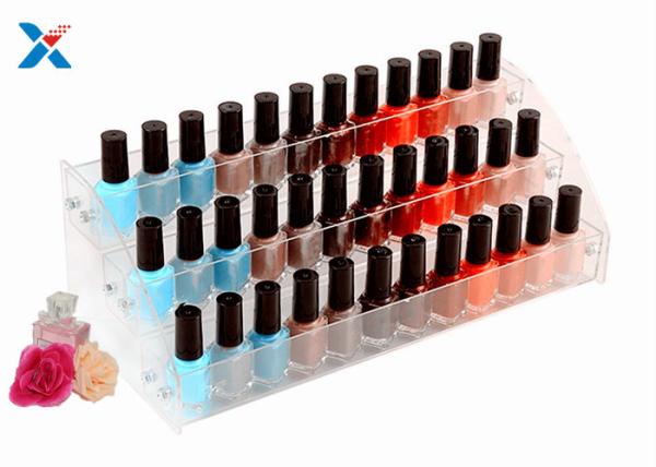 Nail Polish Counter Acrylic Display Rack Showcase Multi Tiered Good Chemical