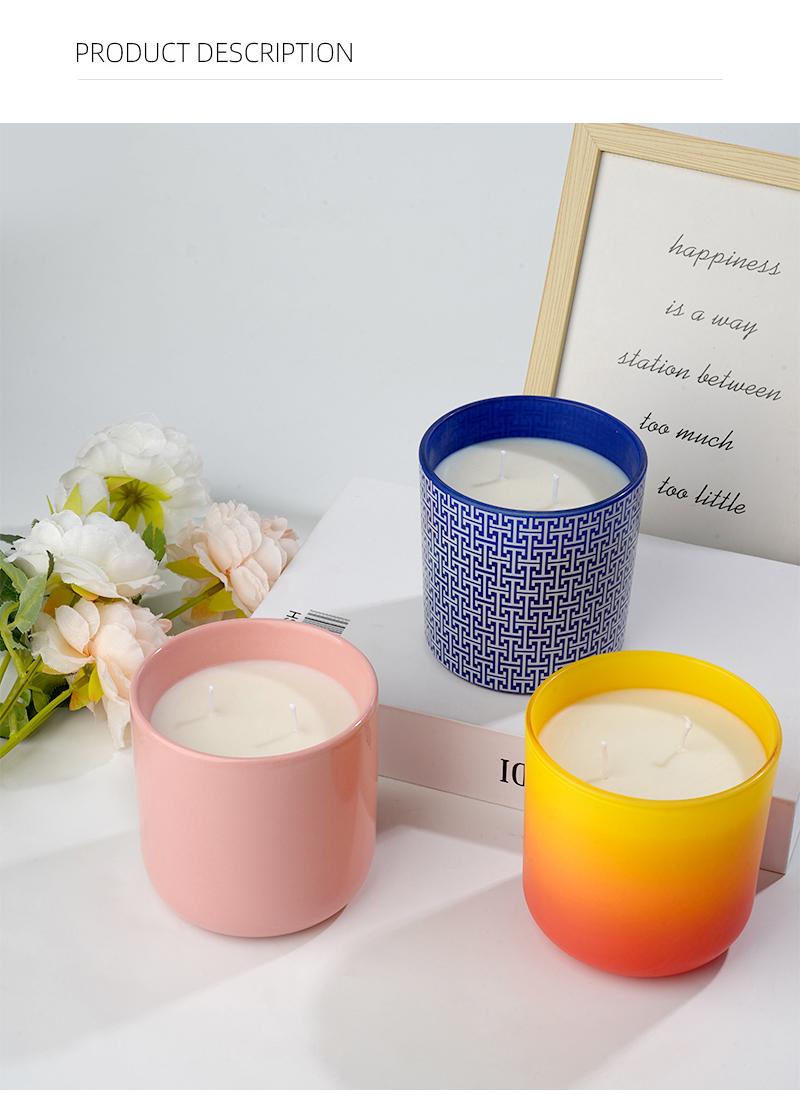 Large Glass Aromatherapy Candles With Soy Wax And Essential Oils