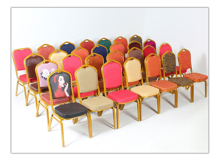 Metal Banquet Restaurant Chairs With Anti Skid Wear Resistant Food Pads