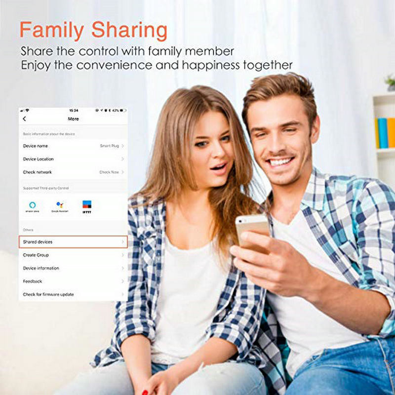 Wireless WiFi Smart Socket Alexa Google Home Energy Monitoring Smart Plug EU Tuya APP Smart Home