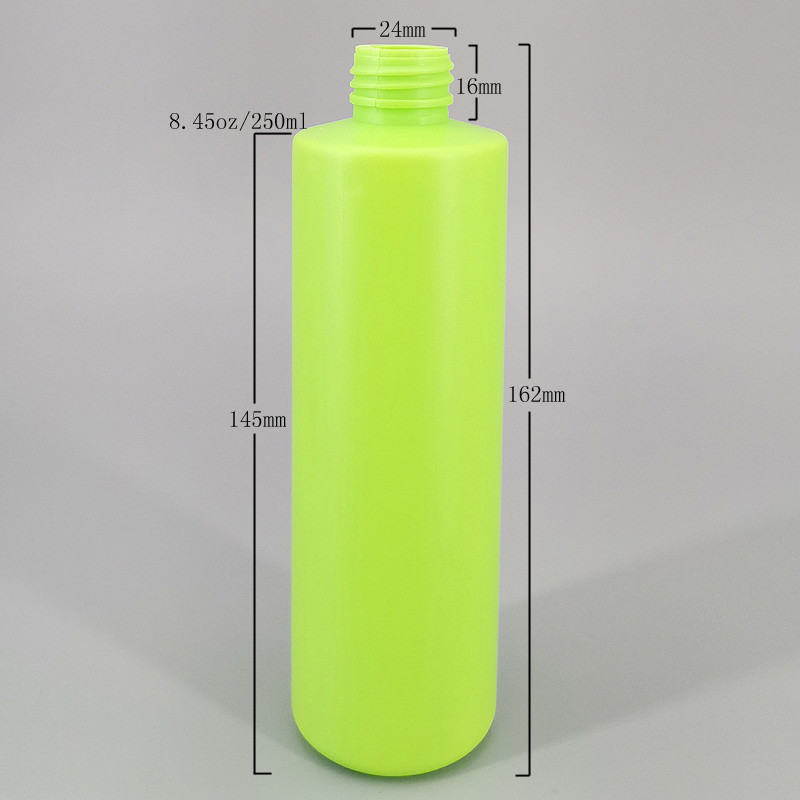 250ml HDPE Cylinder Flip Top Cap Body Cream Dispenser Bottle