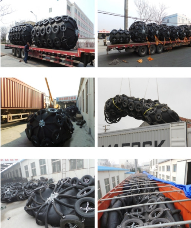 Customized Length Pneumatic Rubber Fender With Rubber Dipped Tyre Cord Fabric
