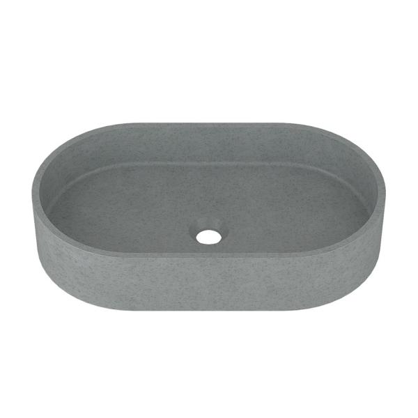 Mottled Bluish Gray Pop Up Art Concrete Wash Basin For Home Decoration Drainage