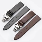 ALK Leather Watch Band Bracelet Strap Butterfly Deployant Clasp Buckle Watchband