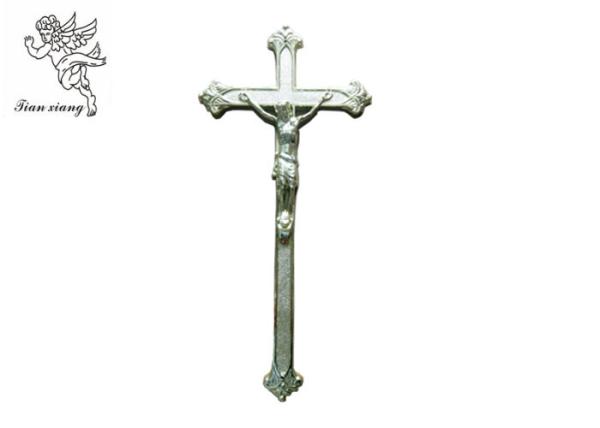 Jesus Decorative Funeral Crucifix , Silver / Copper Color Coffin Cross PP