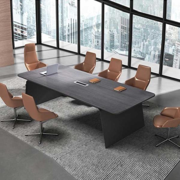 Cheap 8 Seater Office Meeting Room Table Dark Grey OEM For Business Premises for sale