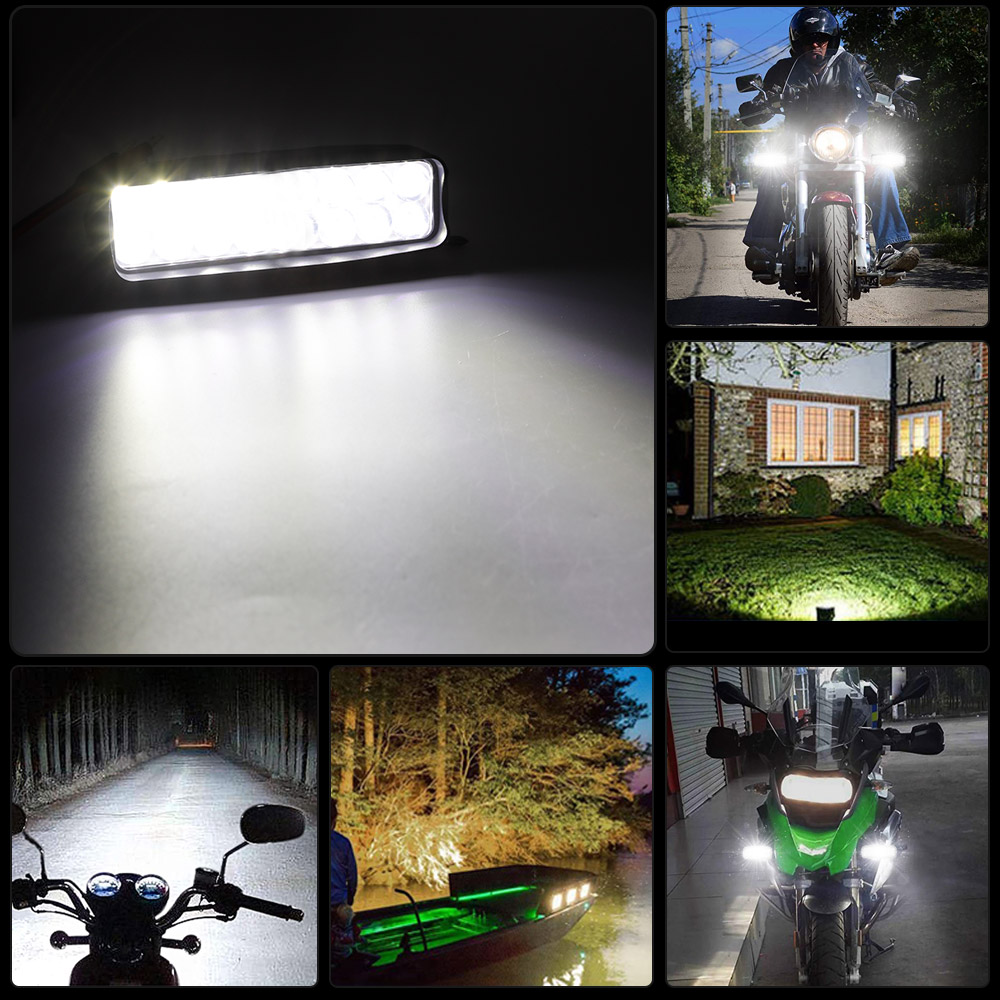 Plastic Blue Casing 12V White Yellow Flash Motorcycle Spotlight