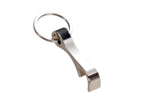 Quality PU Leather Engraved Metal Bottle Opener Nickel Plating With Zinc Alloy Keyring wholesale