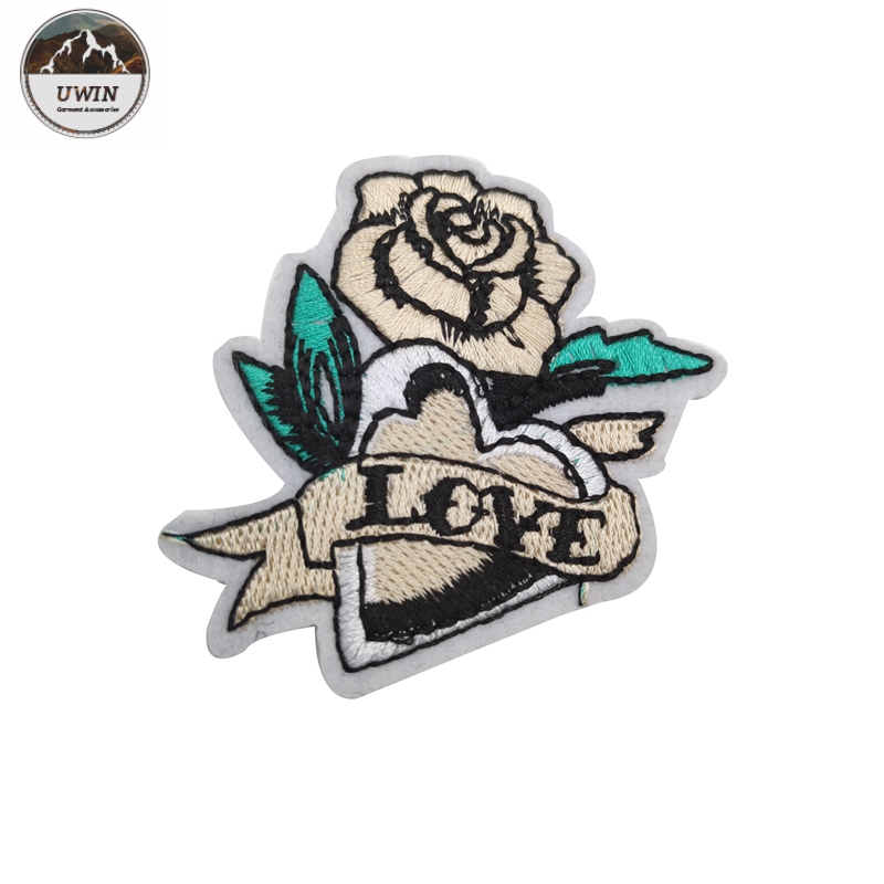 Handmade Flower Embroidery Patches , Custom Color Self Adhesive Patches