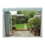 Waterproof Aluminum Frame Folding Glass Patio Doors With Louver