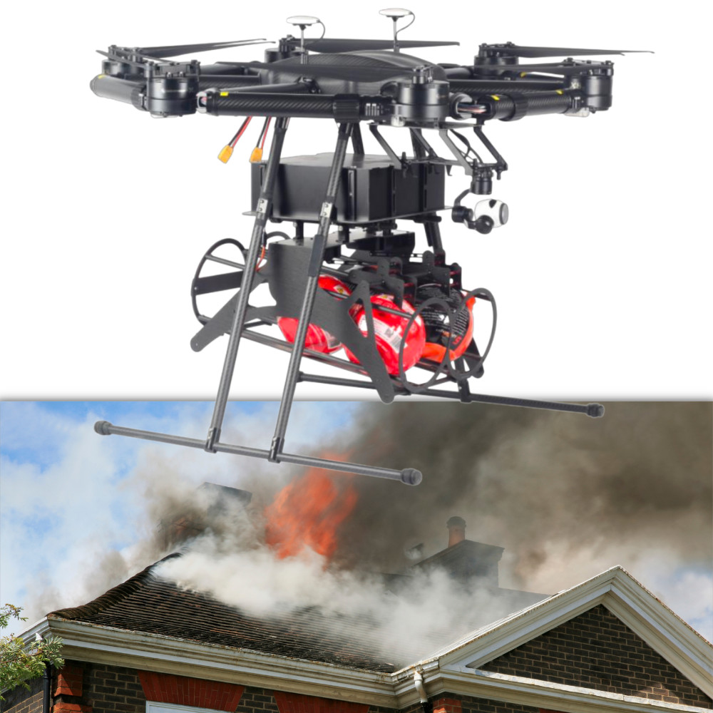 Security Extinguishing Fire Brigade Drowning Rescue Industrial Drone Multi Rotor Multifunctional HXR60