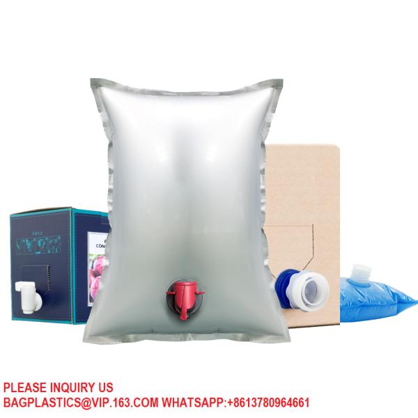 Customised Reusable Aluminum Foil Bag In Box Red Wine Valve Spouted Bags In Box