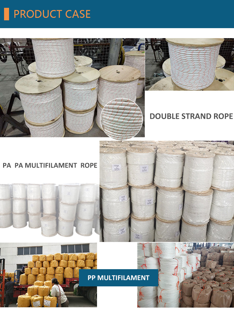 Double Braided 14mm 16mm Nylon Rope for Marine Applications Structure 3/4/8/12 Strands