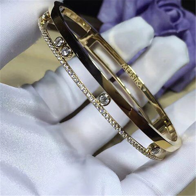 Jewelry factory in Shenzhen, China Luxury Jewelry Symbolize love bracelet 18k gold 5 diamond sliding Bracelets