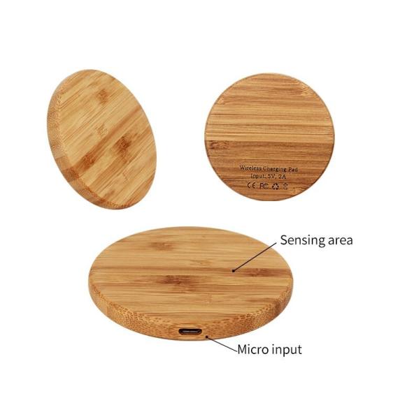 Eco-Friendly Bamboo Wireless Charger, Ultra Light and Thin Wooden Wireless
