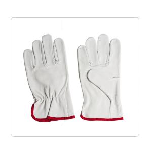 Quality Personal Protective White Driving Jersey Lining Leather Safety Gloves wholesale