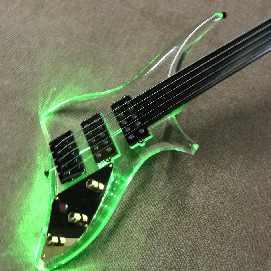 High quality LED light acrylic electric guitar rosewood fingerboard, free shipping