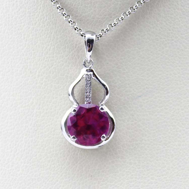 Fashion Silver Jewelry 7mm Blue Cubic Zircon Stones Pendant(PSJ0415)