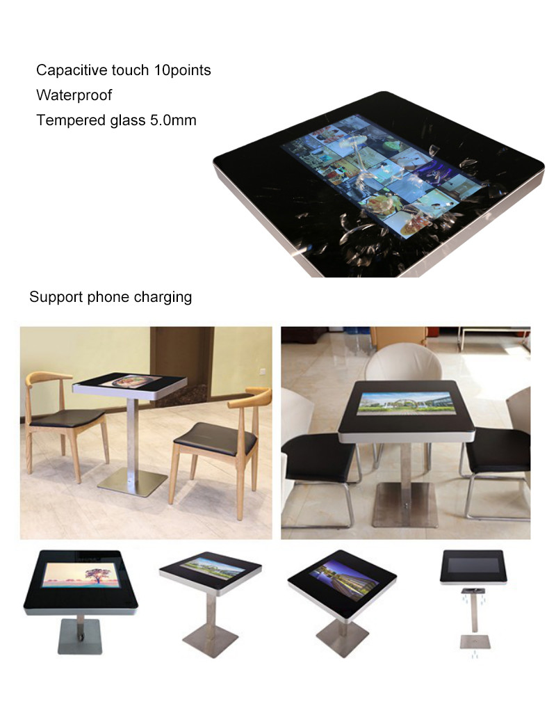 LCD Interactive Smart Touch Coffee Table Self Ordering Kiosk For Restaurants