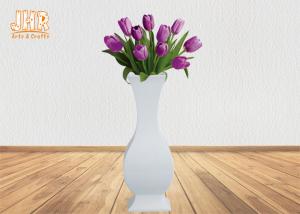 Quality Decorative Glossy White Fiberglass Centerpiece Table Vases Floor Vases wholesale