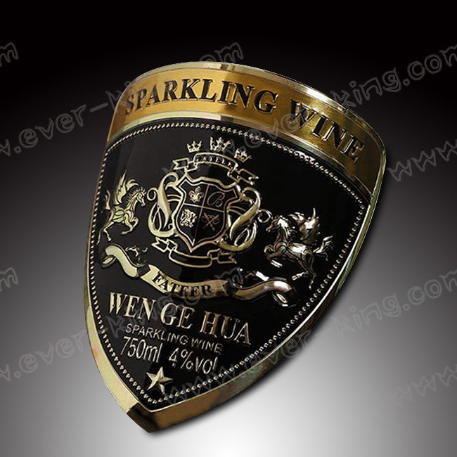 Heat Resistant Bottled Beverage Embossed Spirit Labels