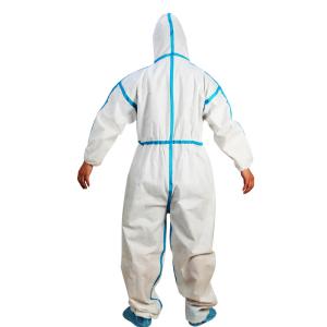 Quality Hooded Disposable Body Suit , Waterproof Disposable Coveralls Work Safety wholesale
