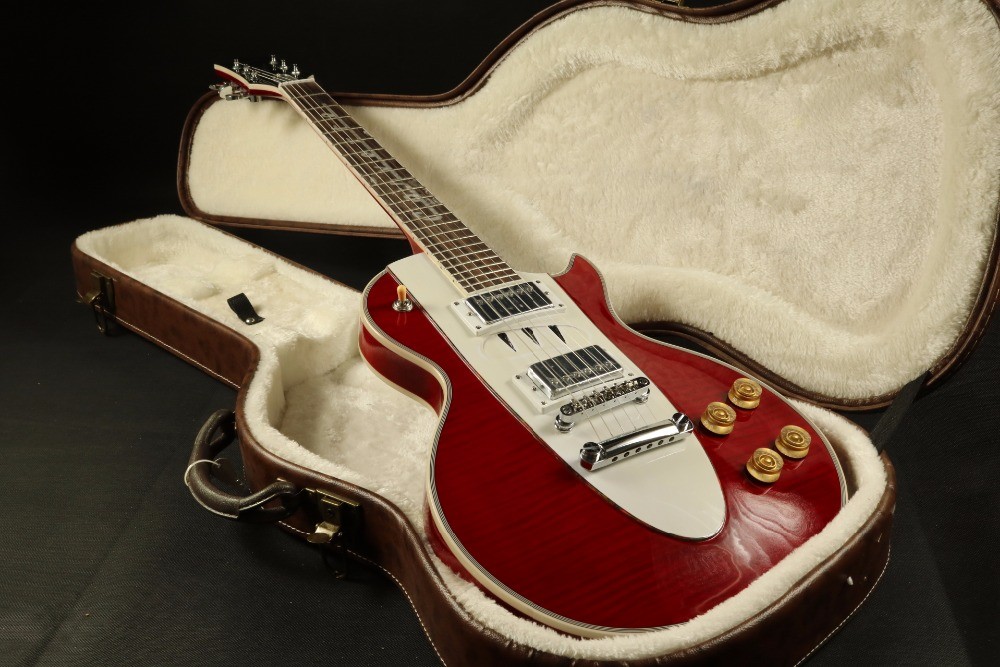 LP Corvette Electric guitar Figured Maple Top Veneer Grover Tuner More Color Can Choose