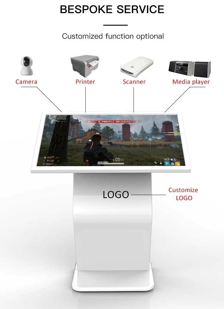 49'' Interactive Self Service Kiosk Exhibition Hall Android Windows 21.5 32 43 55''