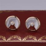Xs Model Yellow Gold Amulette De Earrings Stud With White Mother Of Pearl