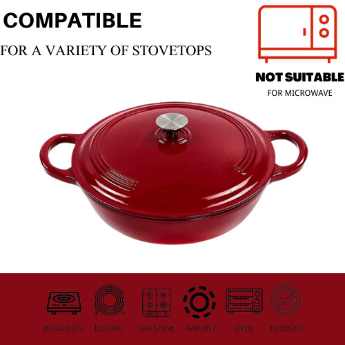 Matt Red Cast Iron Casserole Oval Enamel Oven Dish For All Glass Top