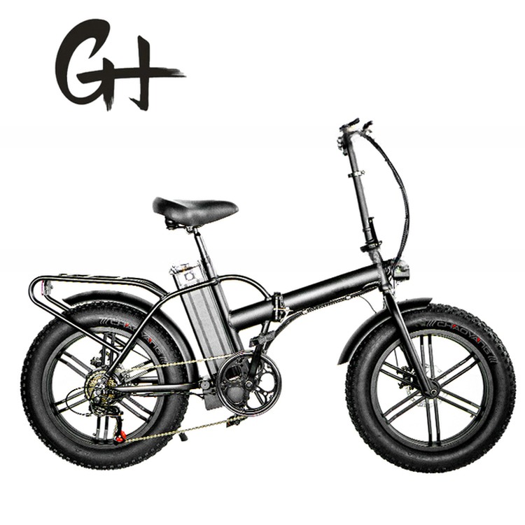 750W 1000W 48V Fat Tire 4.0" Folding Silver Frame 5 Spokes Electric Folding Bike 20 Inch