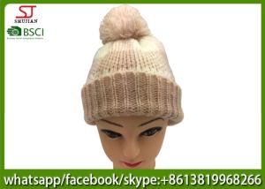 Quality Chinese manufactuer skully pompom winter knitting hat cap 88g 21*23cm 100%Acrylic keep warm wholesale