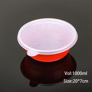 Quality 1000ml Round Disposable Plastic Food Box With Lids Soup Noodle Bowls Meal Prep wholesale