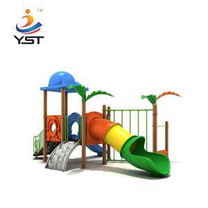 Quality Outdoor Amusement Plastic Slide Playground Gym Equipment For 10 Kids wholesale