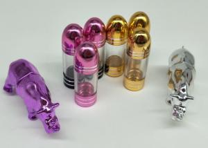 Quality ISO9001 Clear Pill Bottles 2ml Single Capsule With Metal Cap wholesale