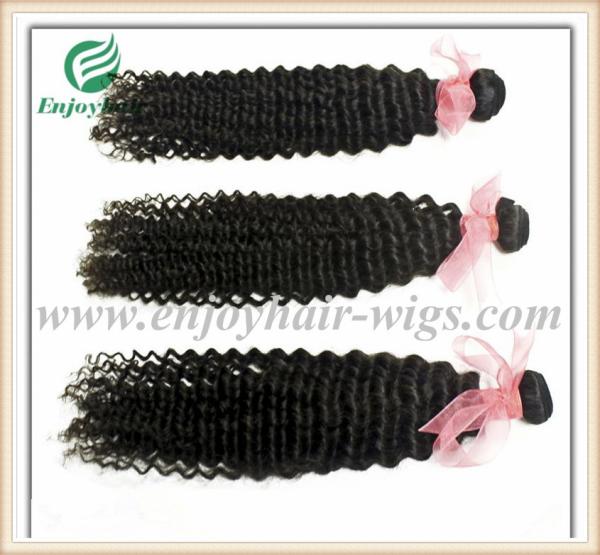 Brazilian 5A virgin remy hair weave ,natural color(can be dye) deep curly 10''