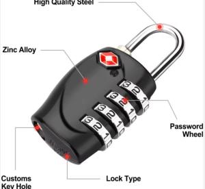 Quality Bulk Combination TSA Bag Lock For Luggage 20mm 50mm wholesale