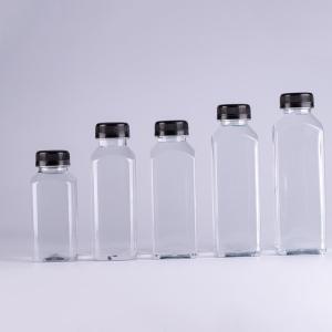 Quality PET 1 Liter 8 Oz Square Plastic Bottles BPA Free ODM Beverage Juice wholesale