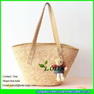 Quality LUDA wholesale natural wheat straw beach bags wholesale