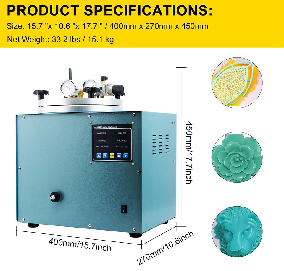 Digital Vacuum Casting Jewellery Wax Injector Machine 3KG Capacity