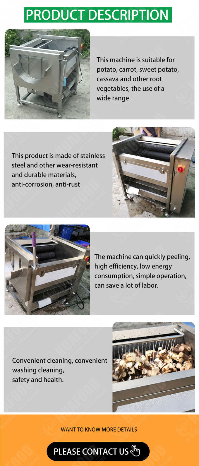 Cassava Peeling Machine Skin Remover