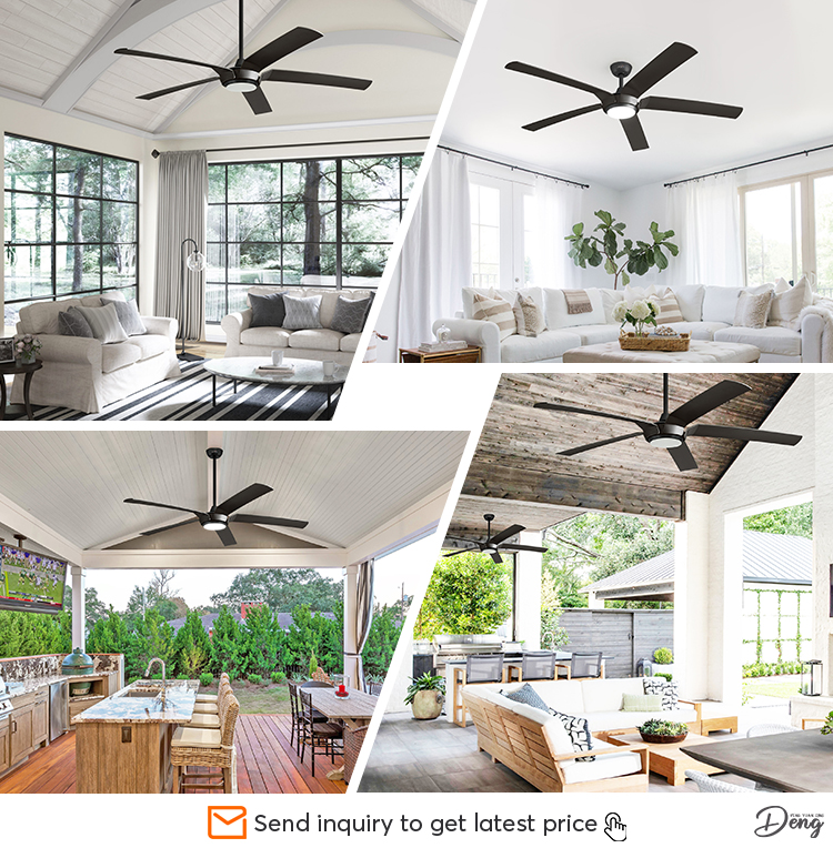 Indoor Ceiling Fan with Light and 6 Speed DC Motor Metal Body Material Support Dimmer