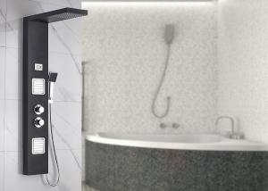 Quality Dual Handle Control Bath Shower Panels Black Painting Appearance ROVATE wholesale
