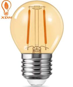 Quality G45 amber led filament bulb 220-240V E27 2W filament led light bulbs wholesale