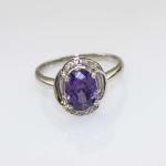 Women Jewelry 7mmx9mm Oval Red Cubic Zircon 925 Silver Ring(R183)