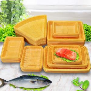 Quality Wood Grain Color Salmon Disposable Plastic Meal Tray wholesale