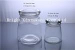 Clear different size glass candle jar